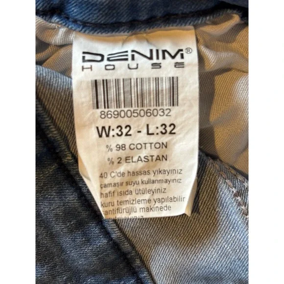 NWT --- Denim House Jeans Womens W32 L32 Distressed Skinny Frayed Hem Blue NWT-- - Picture 12 of 13
